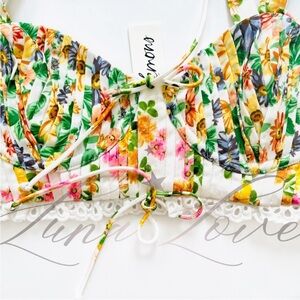 For Love & Lemons Rosalyn Floral Bustier Top XS NWT